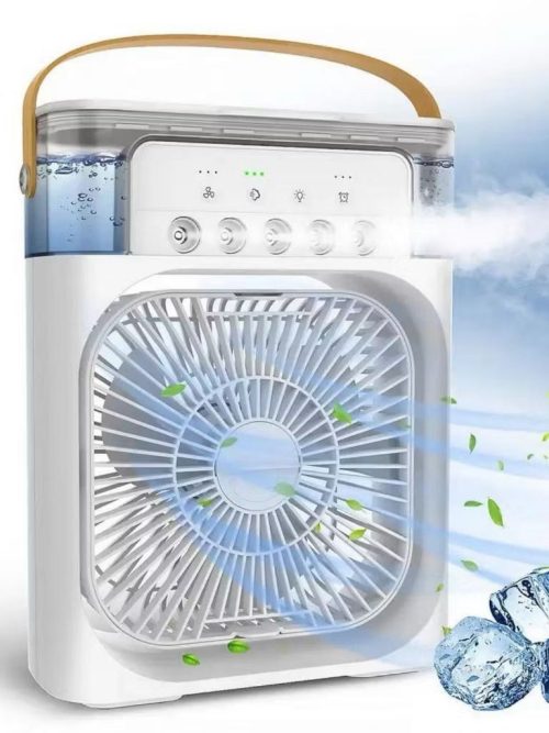 Mini Ar Condicionado Umidificador Ventilador Portátil USB Led Quarto Sala De Estar Escritório Mesa Tanque